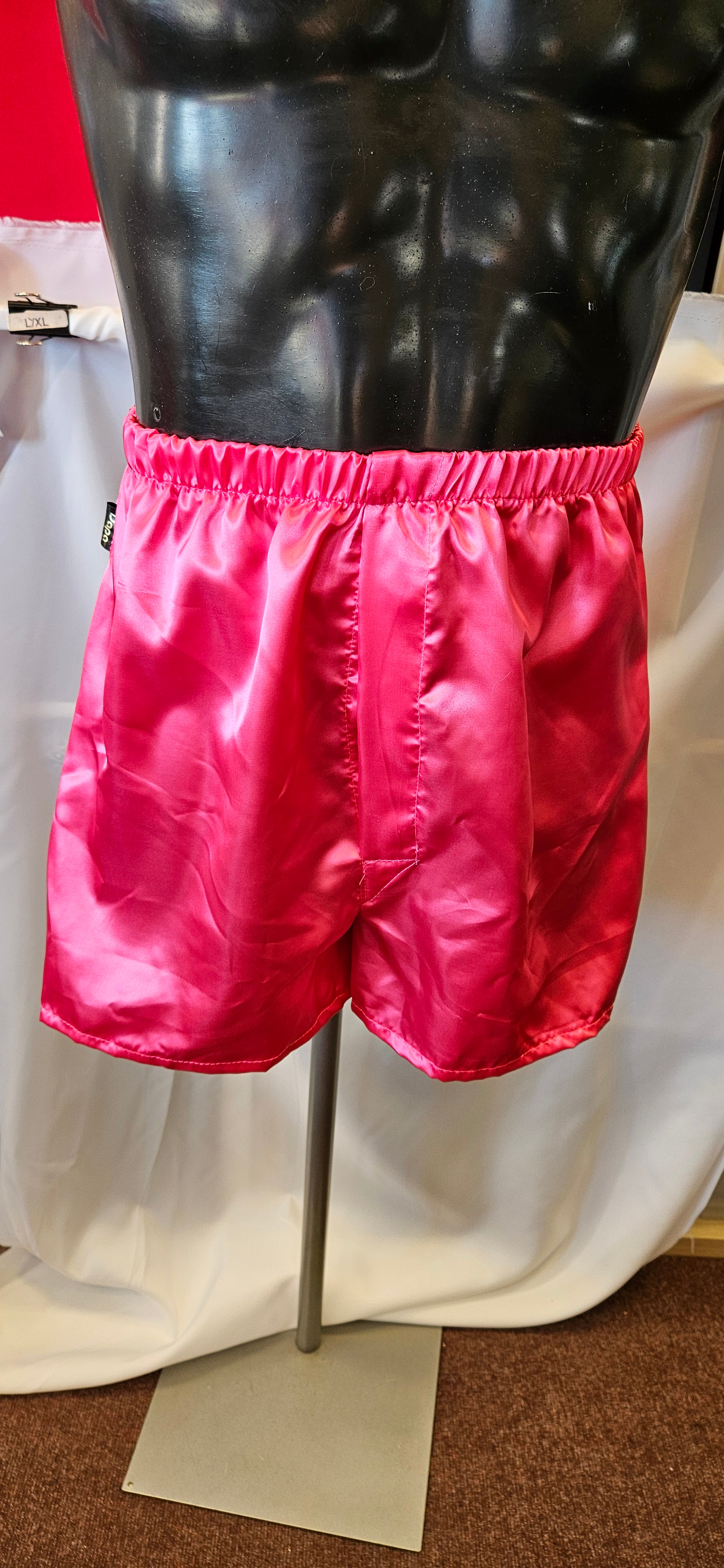 LIQUID SATIN Boxer Shorts - Small to 4XL - Hot Pink