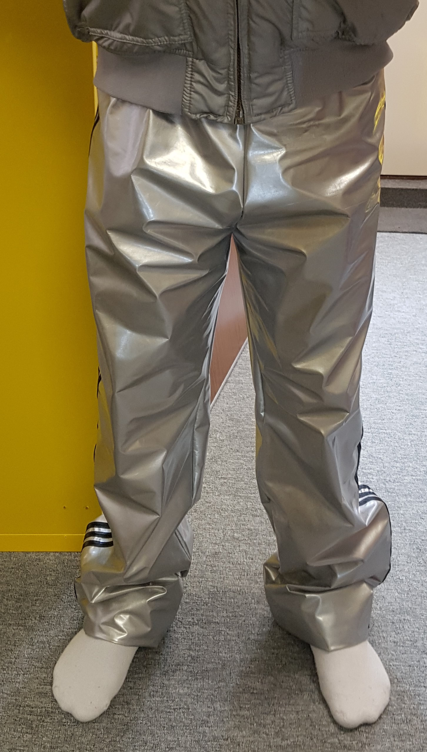 PVC Track Pants - Choose Your Own Accents & Size - Silver Base